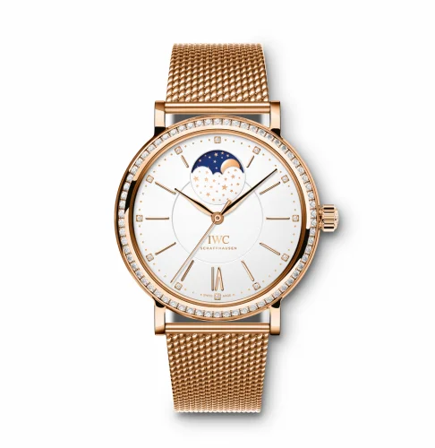 IWC Portofino Automatic Moon Phase 37 Red Gold / Diamond / Silver / Bracelet IW4590-10 (IW459010)